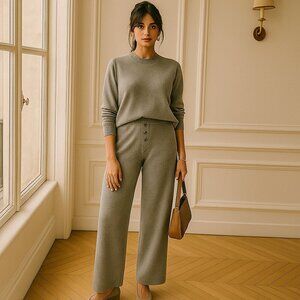 GUEST IN RESIDENCE Cashmere Grey Everywhere Pant Knit Relaxed Pants